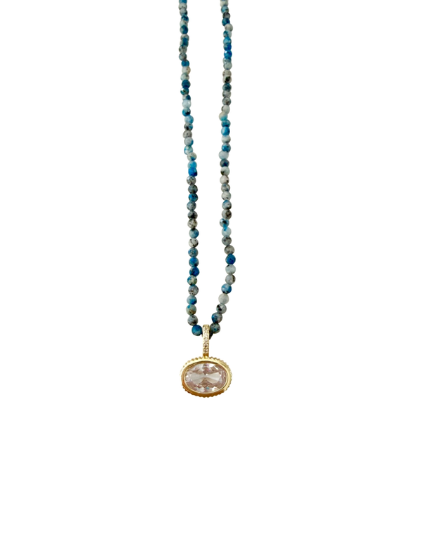 Bella Beaded Necklace with CZ Charm