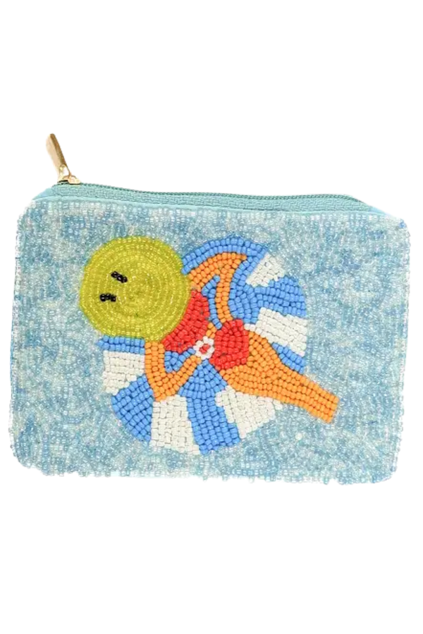 Summer Beaded Coin Pouch