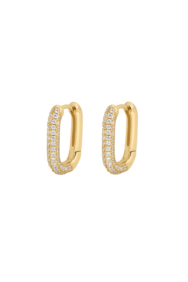Pave Chain Link Huggies