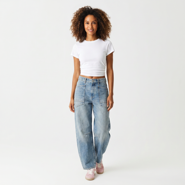 Minimalist Moxie Boyfriend Jean in County Fair