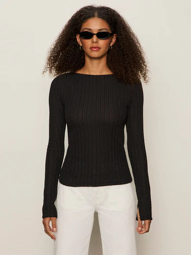 Boatneck Textured Top