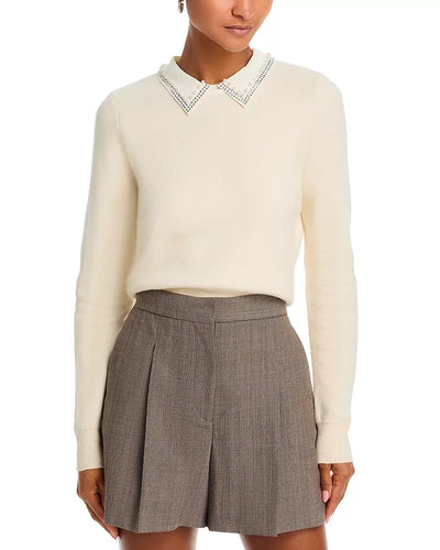 Avea Knit Embellished Collar Sweater