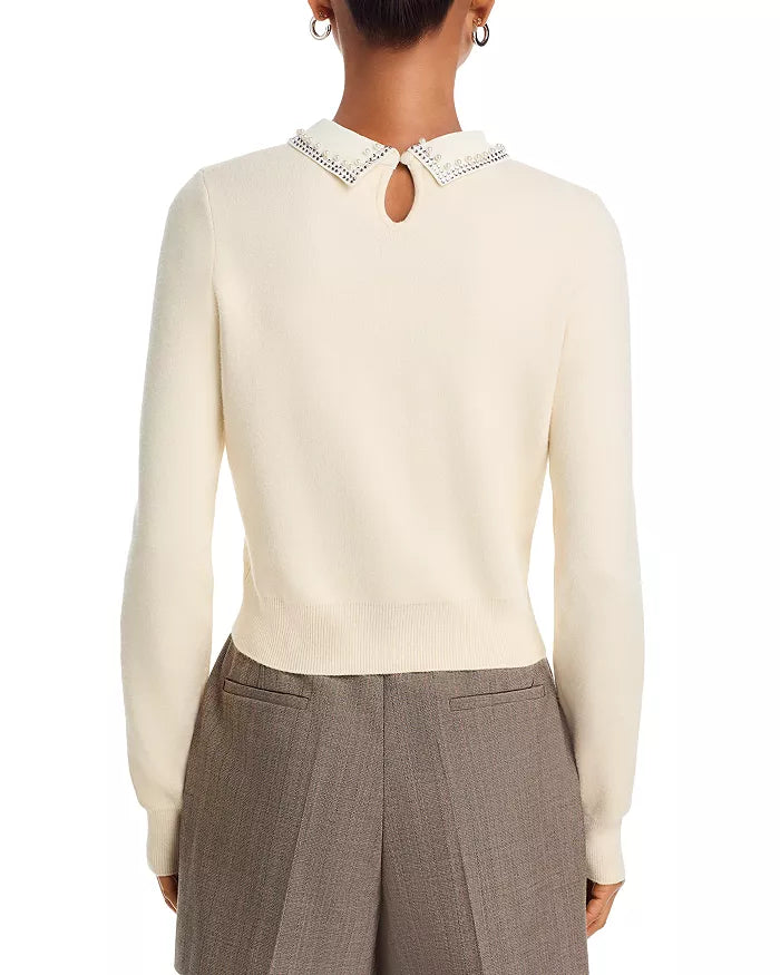 Avea Knit Embellished Collar Sweater