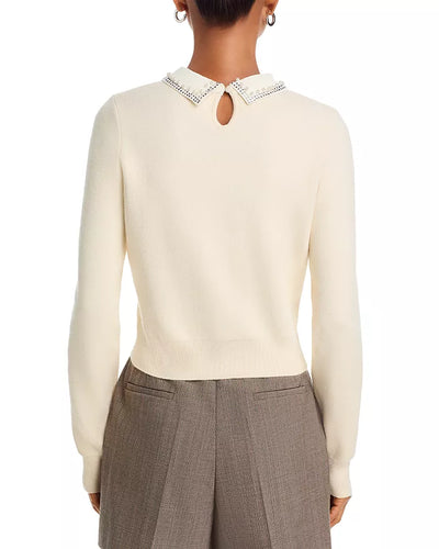 Avea Knit Embellished Collar Sweater