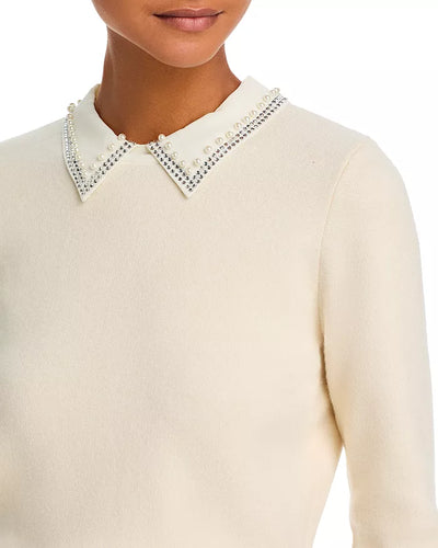 Avea Knit Embellished Collar Sweater