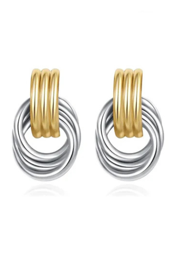 Faye Mixed Metal Knot Earrings