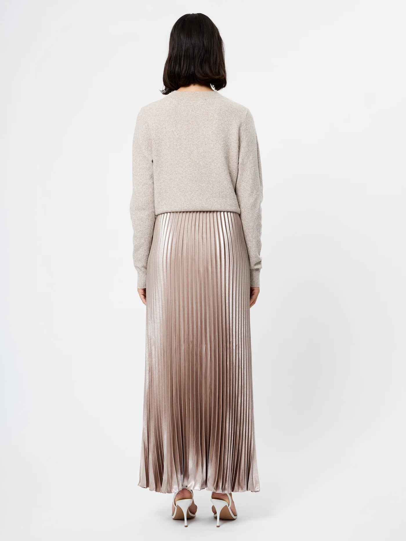 Marielle Metallic Satin Maxi Skirt