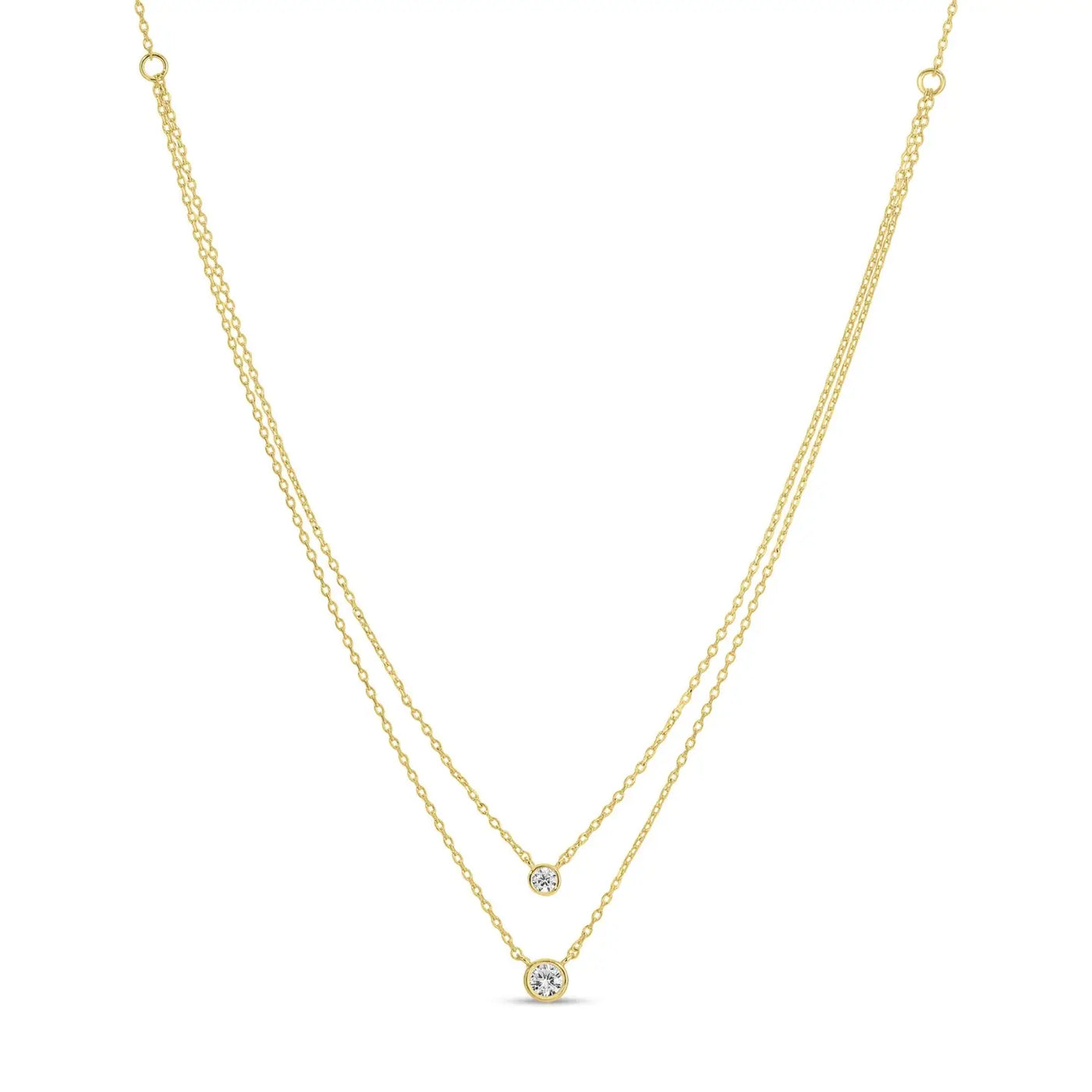 Double Layer Appeal Framed Cz Necklace
