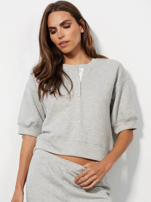 Puff Sleeve Boxy Henley