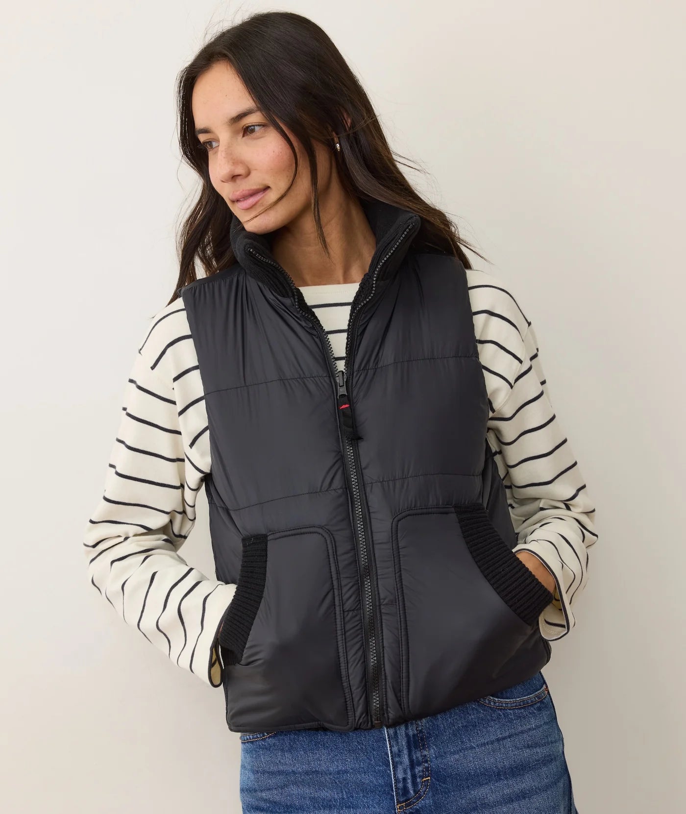 Alba Cable Knit Puffer Vest