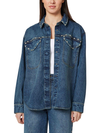 Denim Shirt Jacket W/ Studs