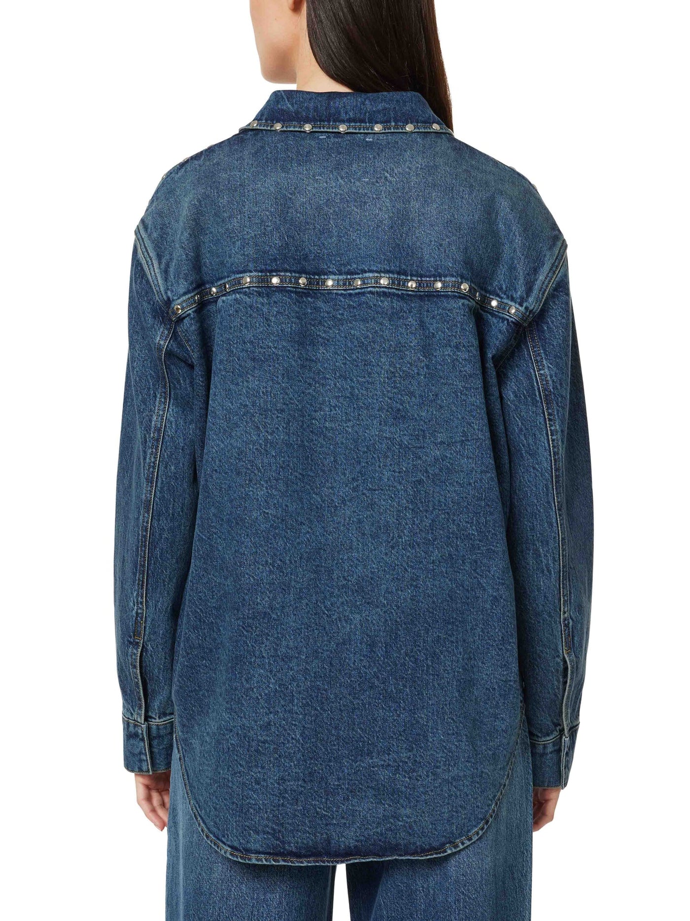 Denim Shirt Jacket W/ Studs