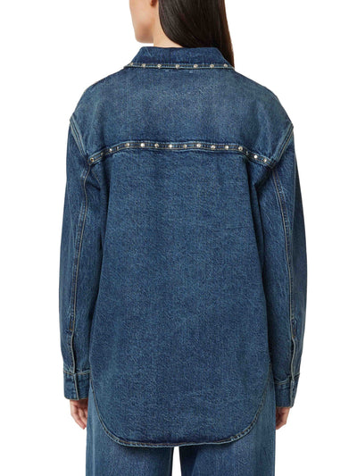 Denim Shirt Jacket W/ Studs