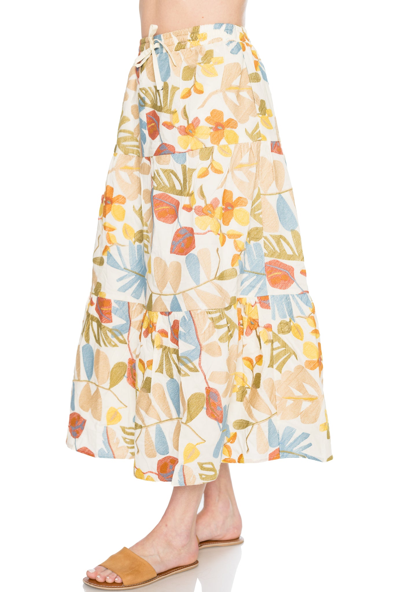 Grant Embroidered Midi Skirt