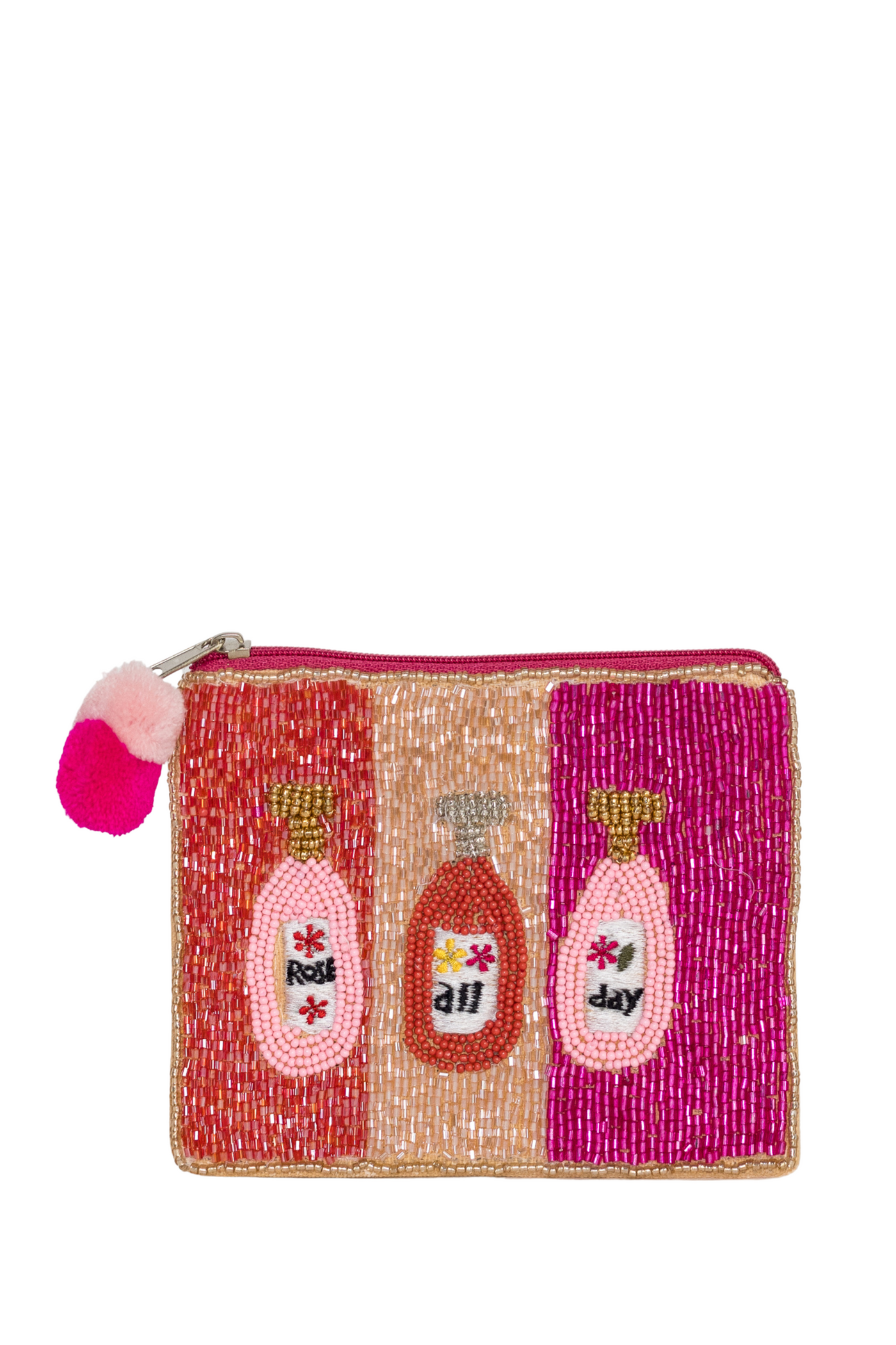 Rosé All Day Beaded Pouch
