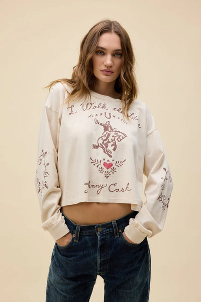 Johnny Cash Walk the Line Long Sleeve Tee