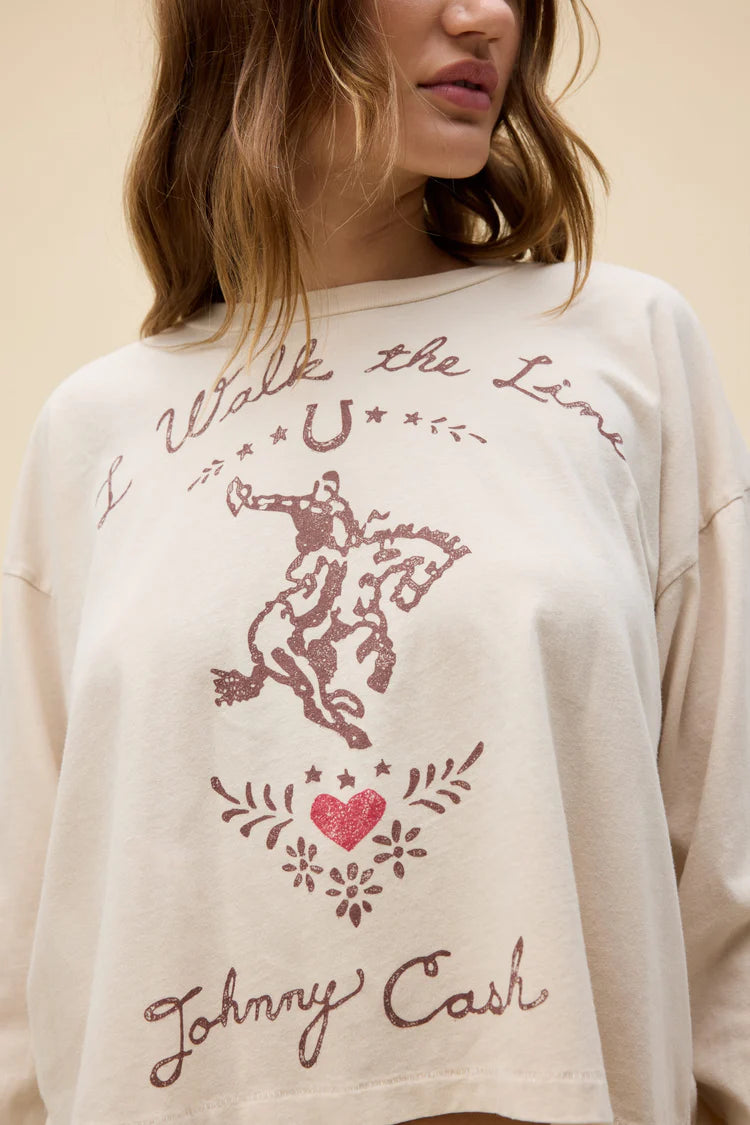 Johnny Cash Walk the Line Long Sleeve Tee