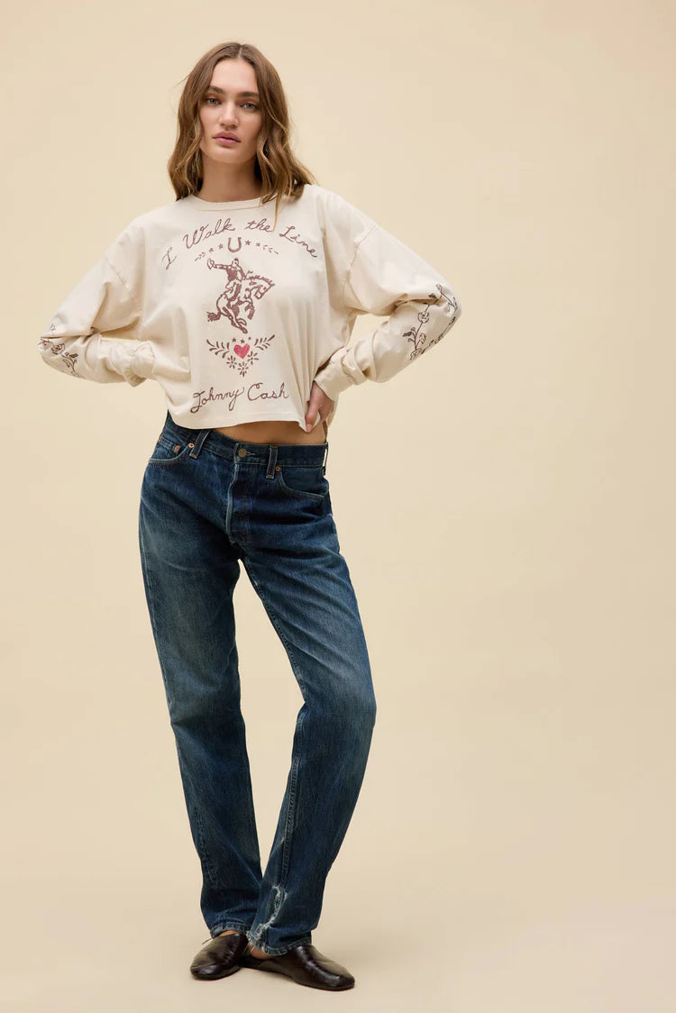 Johnny Cash Walk the Line Long Sleeve Tee