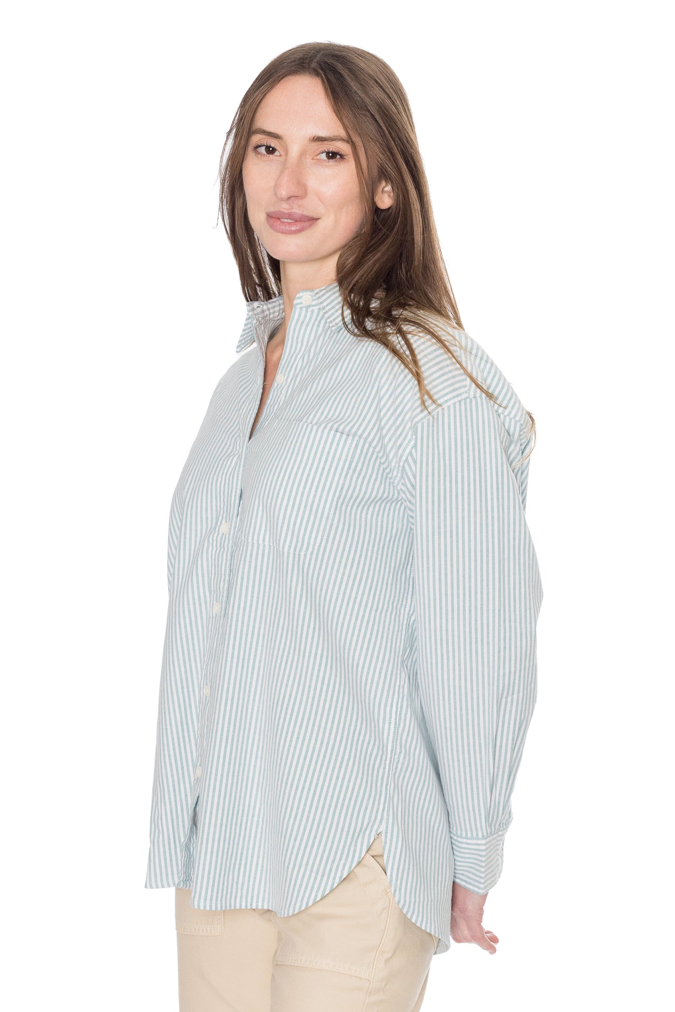 Stretch Oxford Relaxed Shirt in Lucky Stripe