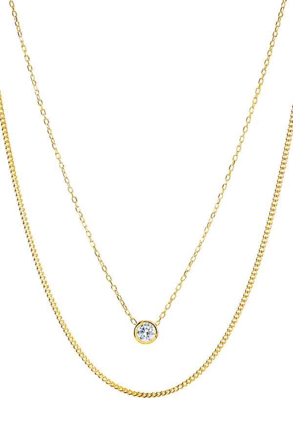 Solitaire Layer Necklace
