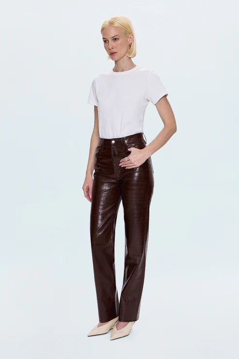 Cassie Straight Leg in Tobacco Croc