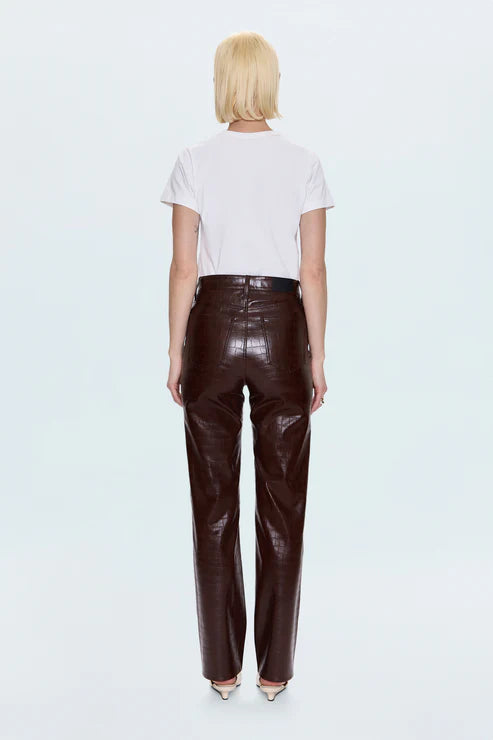 Cassie Straight Leg in Tobacco Croc