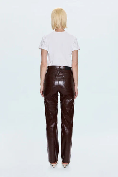 Cassie Straight Leg in Tobacco Croc