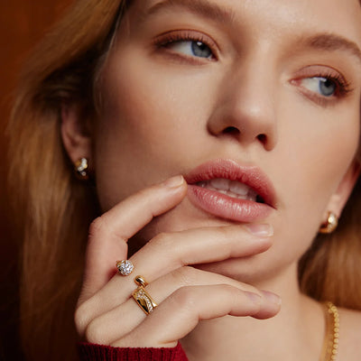 Sparkling Sculptural Adjustable Ring