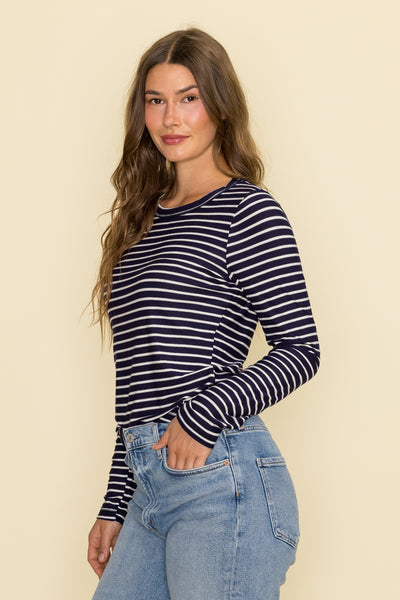 Over and Out Striped Long Sleeve Tee