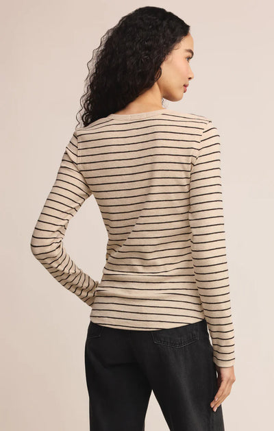 Eve Stripe Henley Long Sleeve