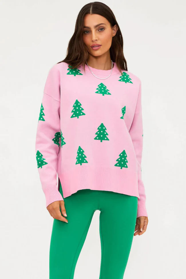 Callie Sweater in Pink Christmas