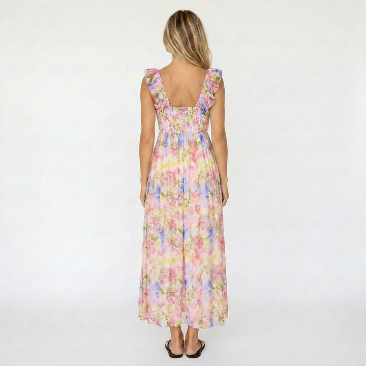 cinnamon maxi dress Cinnamon Floral Twist Front Cutout Maternity Maxi Dress