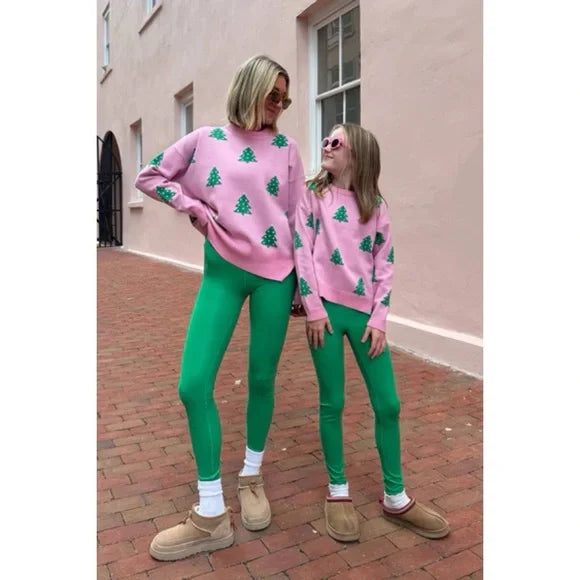 Little Callie Sweater in Pink Christmas