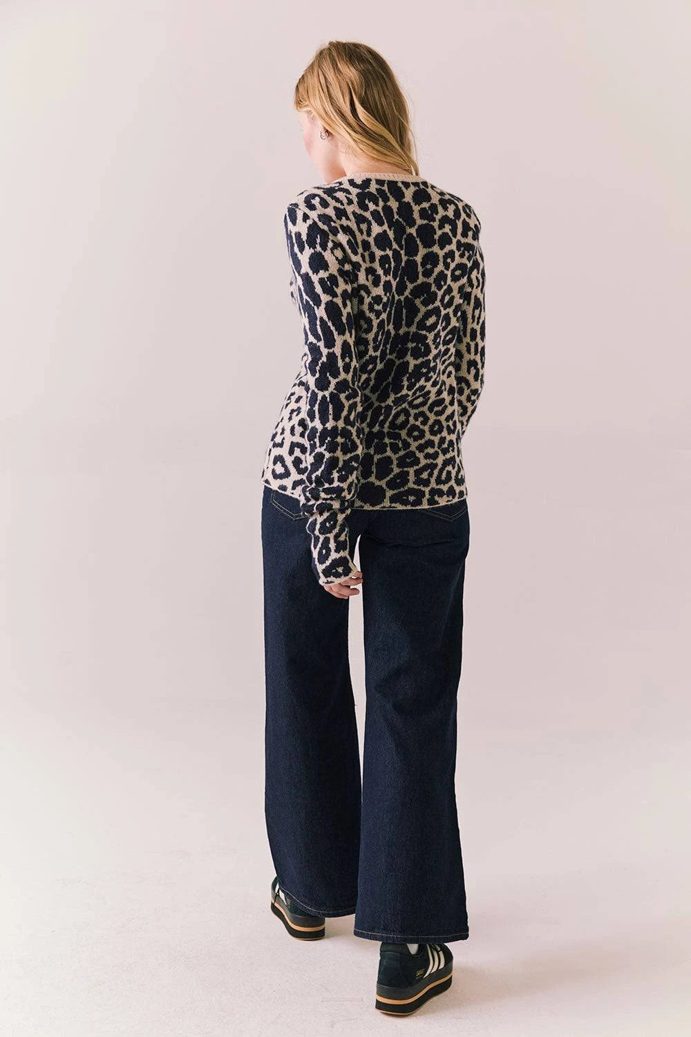 Tommy Button Up Leopard Sweater